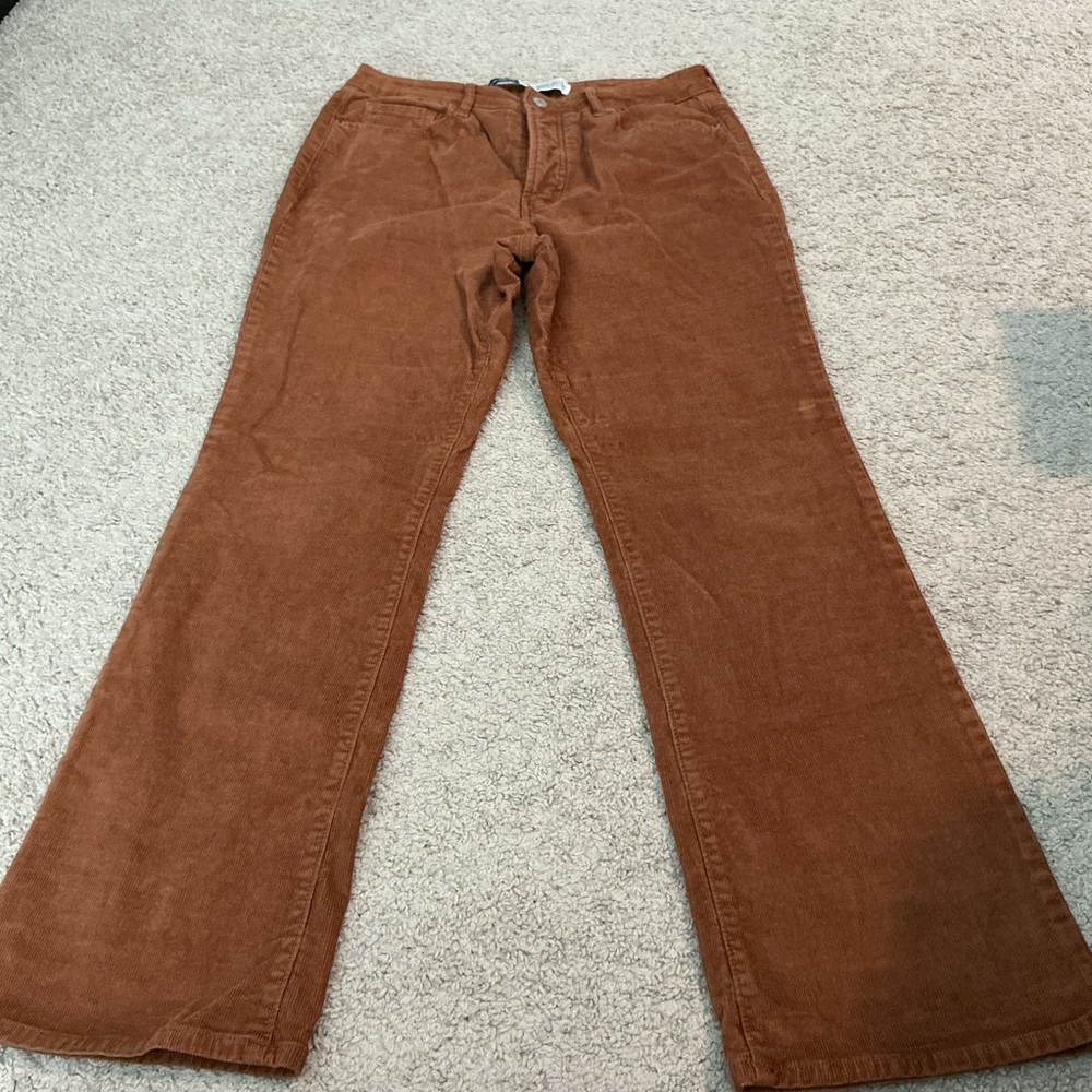 Old Navy Corduroy Pants 10 Petite Brown Bootcut High Rise Earthy boho Western
